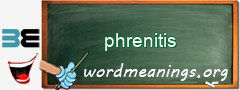 WordMeaning blackboard for phrenitis